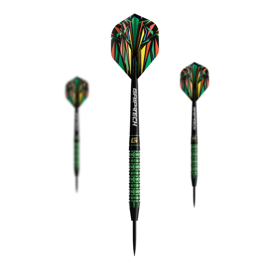 Šipky GOAT Athlete Green Tungsten Steel Dieses Bild zeigt die GOAT Athlete Green Tungsten Steeldarts. Auf dem Foto ist die grüne Variante der Steeldarts zu sehen.