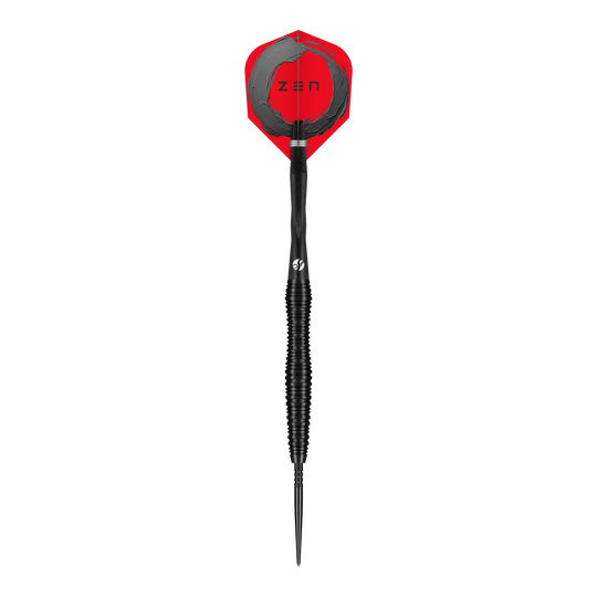 Steeldarts Shot ZEN Scallop Turbo Point - 23g Das Bild zeigt die Shot ZEN Scallop Turbo Point Steeldarts mit 23g Gewicht. Die Darts sind für Präzision und Leistung beim Dartspiel konzipiert.