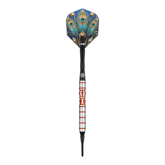 Šipky Juno s měkkými motivy z římské říše Dies ist ein Softdart aus der Serie "Shot Roman Empire Juno". Er hat ein auffälliges Design mit bunten Farben und einem Flight im Pfauenfeder-Look.