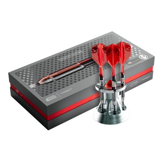 Šipky Target Star Wars Darth Vader Sith Lord Lightsaber Limited First Edition - 24g Das Foto stellt die Target Star Wars Darth Vader Light Saber Limited Edition Steeldarts - 24g dar. Die Dartpfeile sind von Darth Vader und seinem Lichtschwert inspiriert.