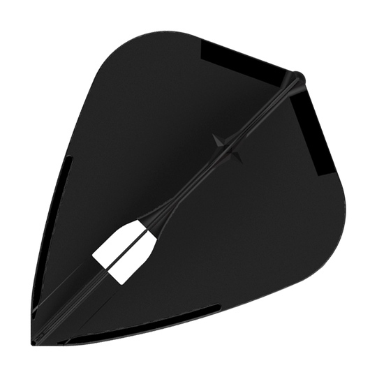 L-Style Champagne L4PRO Kite Flights Dies ist ein schwarzes Dartflight in Kiteshape-Form. Das Flight hat ein schlichtes, einfarbiges Design ohne Aufdruck.