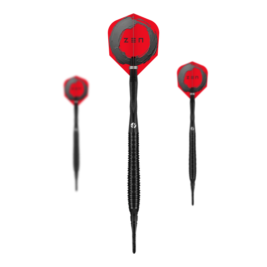 Šipky Shot ZEN Torpedo Soft - 20g Das Bild zeigt ein Set der Shot ZEN Torpedo Softdarts - 20g. Es sind mehrere Pfeile als vollständiges Set abgebildet.