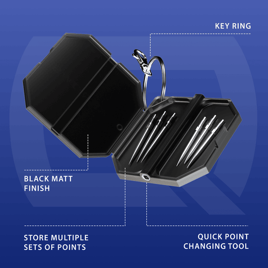 Kufr na nářadí Harrow Premium Quick Point Dieses Bild zeigt das Harrows Premium Quick Point Tool Case. Es ist speziell für Dartsportzubehör entwickelt worden.