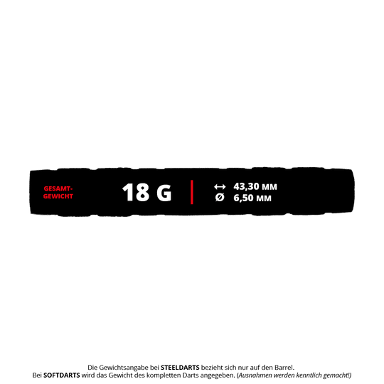 Das Bild zeigt McDart Knurled Black Softdart Barrels - 18g. Es handelt sich um schwarze, gerändelte Softdart-Barrels für Dartspieler.
