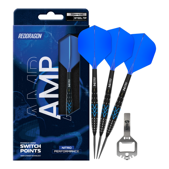 Ocelové šipky Red Dragon AMP Torpedo Switch Point Auf dem Foto sind die Red Dragon AMP Torpedo Switch Point Steeldarts vollständig abgebildet. Diese Steeldarts sind ideal für Dartspieler und bieten hohe Qualität.