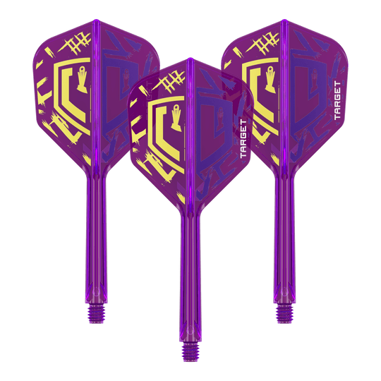 Abgebildet sind die Target K-Flex Luke Littler World Champion 2025 No6 Flights in 33 mm Länge. Es ist ein Set an Dart-Flights für Dartsport.