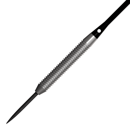 Šipky Bulls NL Lightning Orange Steel Darts Das Bild zeigt einen Bulls NL Lightning Orange Steeldart. Der Dart hat eine metallische, gerillte Oberfläche und eine scharfe Spitze.
