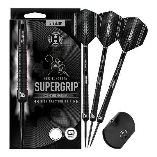 Šipky Harrows Supergrip 90 Black Edition s rychlopohyblivou ocelí