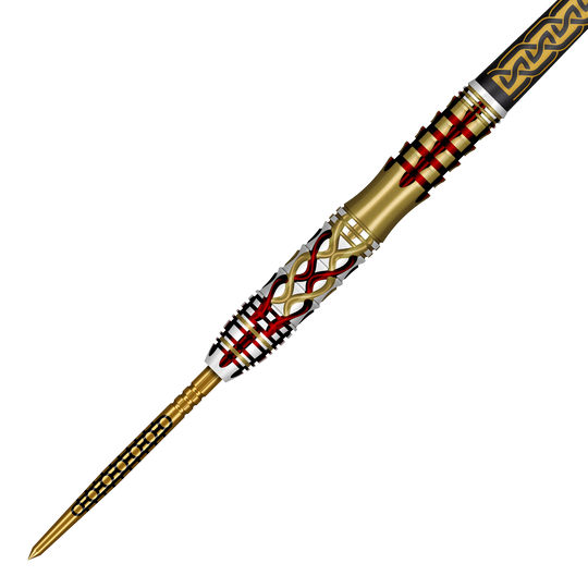 Ocelové šipky Shot Goths Alaric Turbo Point - 23g Auf dem Bild sind Shot Goths Alaric Turbo Point Steeldarts mit einem Gewicht von 23g zu sehen. Diese Darts sind ideal für den Einsatz am Steeldartboard.