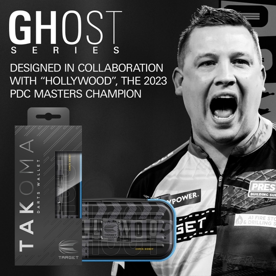 Pouzdro na šipky Takoma Ghost Series Chris Dobey Zu sehen ist das Dartcase der Takoma Ghost Series Chris Dobey. Das Produkt wurde für Darts-Fans gestaltet und ist hochwertig verarbeitet.