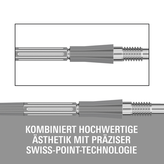 Špičky na šipky Target Elysian Archetype 43 Swiss Point ocelové - stříbrné Target Elysian Archetype 43 Swiss Point Steeldartspitzen in Silber. Diese Dartspitzen sind für präzises Werfen entwickelt.