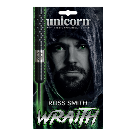 Šipky Unicorn Wraith Ross Smith ocelové - 22g Das Bild zeigt die Unicorn Wraith Ross Smith Steeldarts mit 22 Gramm Gewicht. Dieses Dartset ist für den professionellen Gebrauch geeignet.