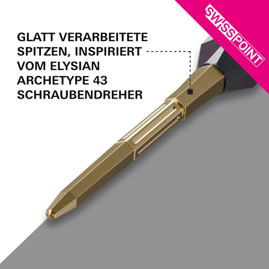Špičky na šipky Target Elysian Archetype 43 Swiss Point ocelové - zlaté Target Elysian Archetype 43 Swiss Point Steeldartspitzen in Gold werden abgebildet. Sie sind hochwertige Dartspitzen für professionelle Dartspieler.