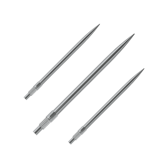 Špičky na šipky Harrows Quick Point - stříbrné Das Bild zeigt vermutlich ein Set silberner Dartspitzen von Harrows, 40mm lang. Der Dateiname lautet 'QP23950_Harrows_QuickPoint_Dartspitzen_Silber_40mm_1Set'.