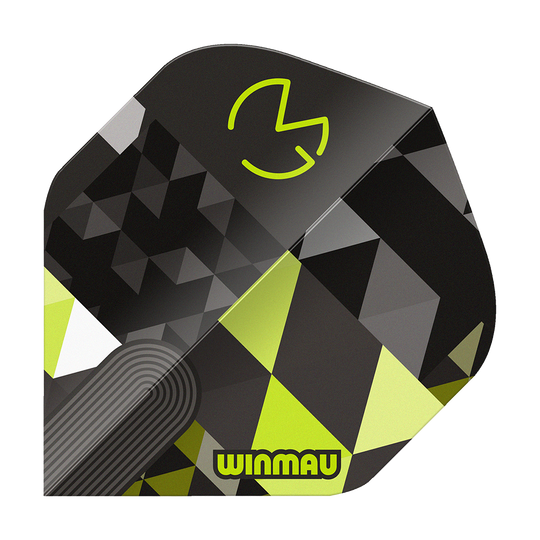 Letky Winmau Prism Delta MvG Logo Green No2 Standard Zu sehen ist Winmau Prism Delta MvG Logo Green No2 Standard Flights. Es handelt sich um Dart-Flights in grün mit MvG-Logo.