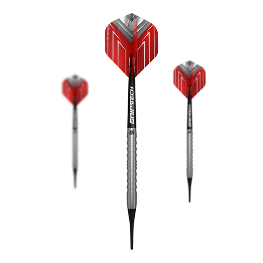 Hier sind die GOAT Podium Silver Softdarts mit einem Gewicht von 18g abgebildet. Das Set besteht aus hochwertigen silberfarbenen Softdarts.
