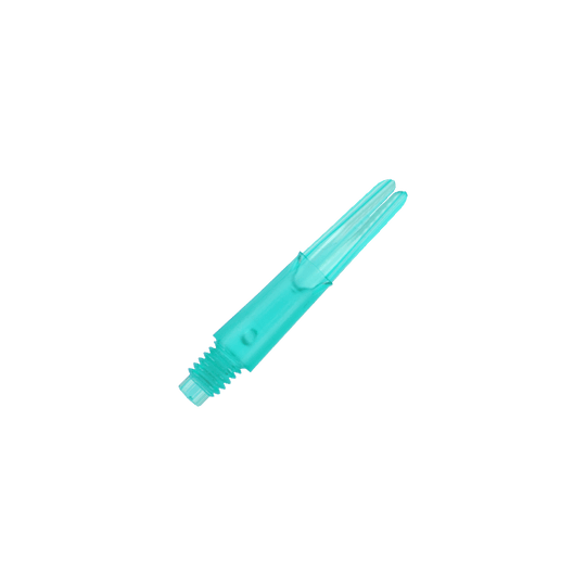L-L-Style-Shafts Uzamčené rovné - Emerald Dieses Bild zeigt einen transparenten, grünen Dart-Schaft. Der Schaft hat ein gerades Design mit einem Gewinde am unteren Ende.