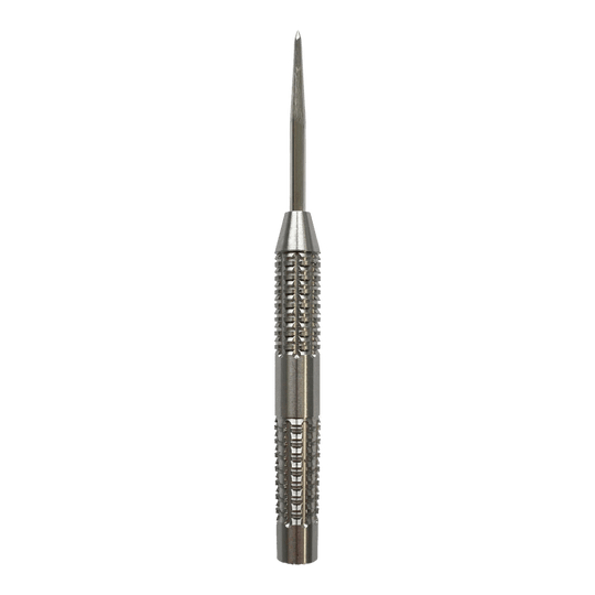 Hlavně McDart SilverGrip Steeldart Das Bild zeigt einen McDart SilverGrip Steeldart Barrel. Der Dart ist aus Metall und hat eine strukturierte Grifffläche für besseren Halt.