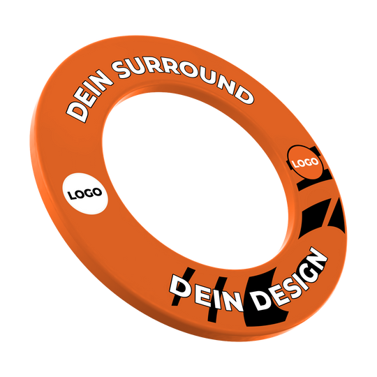 Obložení terče s vaším designem Dieses Bild zeigt ebenfalls ein Dartboard Surround in Neonorange. Der Dateiname ist 'MSF-NeonOrange_Dartboard_Surround_Wunschdruck_NeonOrange_1'.