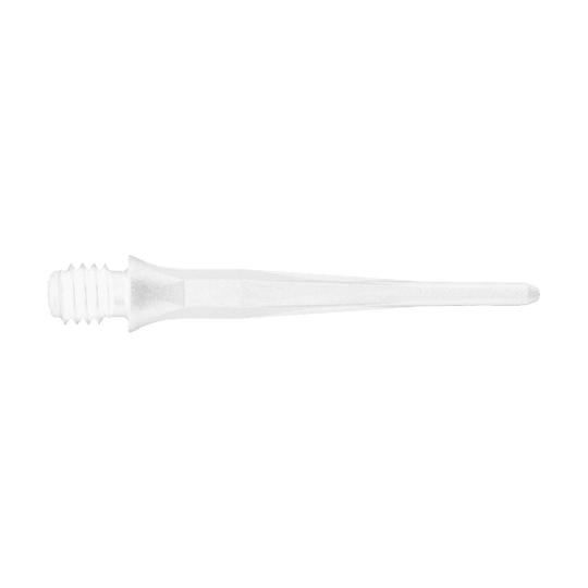Gezeigt werden Caliburn 2BA Softdartspitzen in Weiß als praktischer 50er Pack. Diese weißen Softdartspitzen sind für viele Darts geeignet.