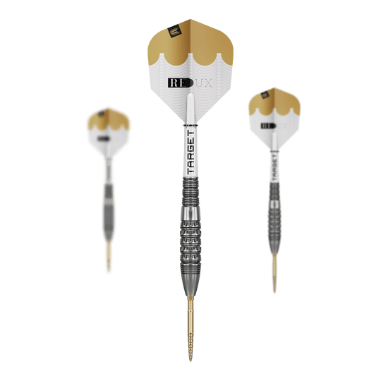 Ocelové šipky Target Redux 02 Swiss Point Abgebildet ist das Set der Target Redux 02 Swiss Point Steeldarts. Diese Darts sind für professionelle Spieler geeignet.