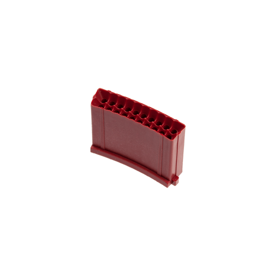 LW5_L-wen_Dart_Ersatzfeld_Triple_Rot_1 Das Bild zeigt ein rotes Ersatzfeld für das Löwen Dartspiel. Das Ersatzteil hat mehrere kleine Löcher an der Oberseite und eine gebogene Form.