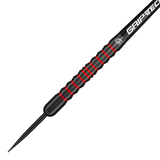 Zu sehen sind die GOAT Podium Black Steeldarts. Sie sind besonders für erfahrene Dartspieler geeignet.