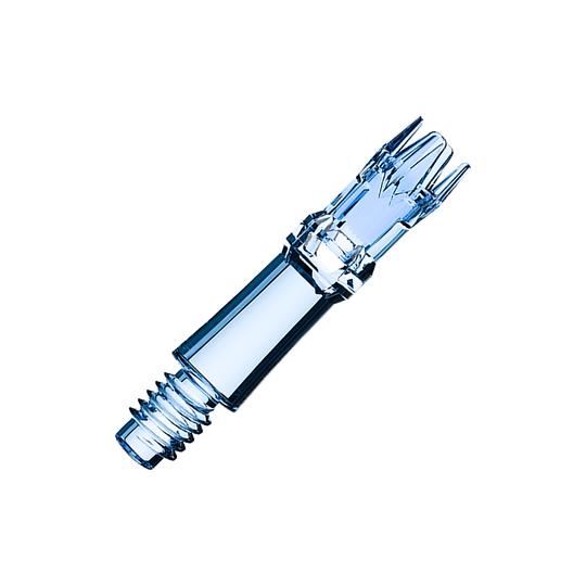Náhradní hřídele L-Systém L - čirá modrá Zwei blaue transparente Ersatzshafts sind dargestellt. Die Shafts liegen nebeneinander.