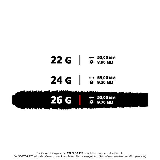 Šipky Harrows Heavy Metal Ryan Searle Brass Steel Zu sehen ist ein Harrows Heavy Metal Ryan Searle Steeldart mit einem Gewicht von 26 Gramm. Dieses Dartprodukt überzeugt durch seine Verarbeitung.