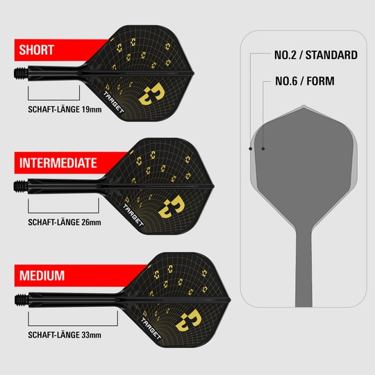 Abgebildet sind Target K-Flex Bolide No2 Standard Flights. Diese Standard-Flights bieten verlässliche Qualität für Darts.