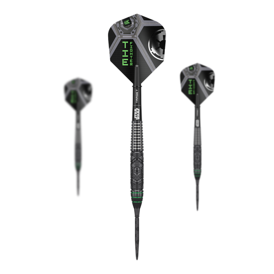 Šipky Target Star Wars Tie Fighter Swiss Point Steel Target Star Wars Tie Fighter Swiss Point Steeldarts sind auf dem Bild zu sehen. Das Produkt wird als Set von Steeldarts dargestellt.