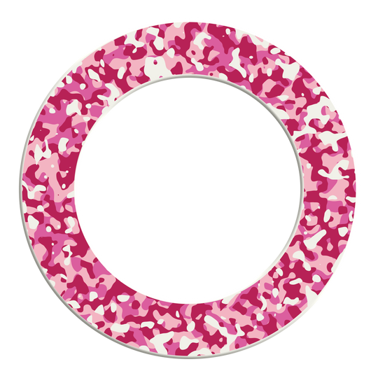 Bild zeigt DBS-CAMO5 McDart Camo Dartboard Surround in Pink. Das Produkt ist rund und eignet sich als Schutz für Dartboards.