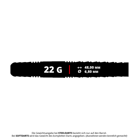 Ocelové šipky Caliburn Wolfpack W6 - 22g Abgebildet ist der Caliburn Wolfpack W6 Steeldart mit 22g Gewicht. Dieser Dart zeichnet sich durch sein modernes Design und hochwertige Verarbeitung aus.