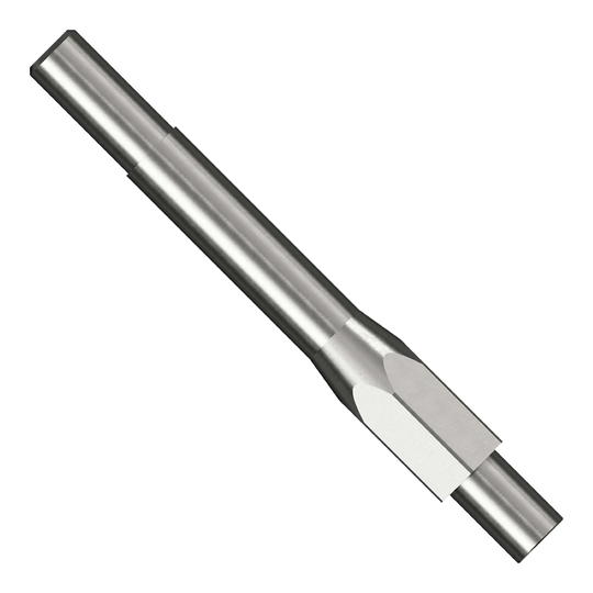 Nástroj pro přepichování Caliburn Das Bild zeigt das Produkt "Caliburn Repoint Tool". Es handelt sich um ein Metallwerkzeug mit zylindrischer Form und abgeschrägten Kanten.