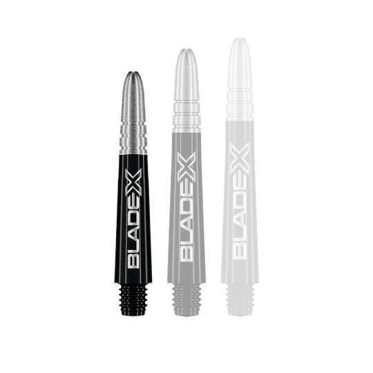 Násadky Winmau Vecta Blade X - černé Bild von Winmau Vecta Blade X Shafts in Schwarz mit 34mm Länge. Die Dartschäfte sind schlank und modern gestaltet.