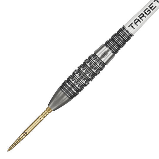 Die Target Redux 02 Swiss Point Steeldarts sind auf diesem Bild zu sehen. Es handelt sich um hochwertige Steeldarts für präzises Dartspiel.