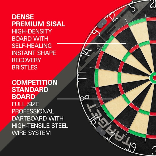 Sada ocelových terčů Target Rift Das Bild zeigt das Target Rift Steeldartboard Set. Das Set ist ideal für Dartspieler geeignet.