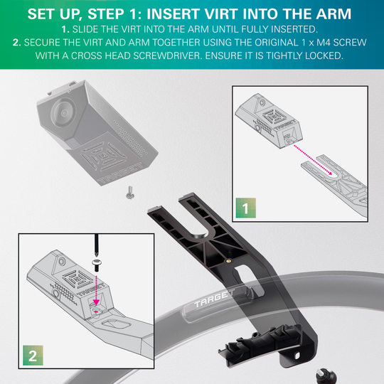 Rameno kamery Target OMNI VIRT Abgebildet ist der Target OMNI VIRT Kamera Arm. Der Kameraarm dient zur Befestigung und Positionierung einer Kamera für den Dartsport.