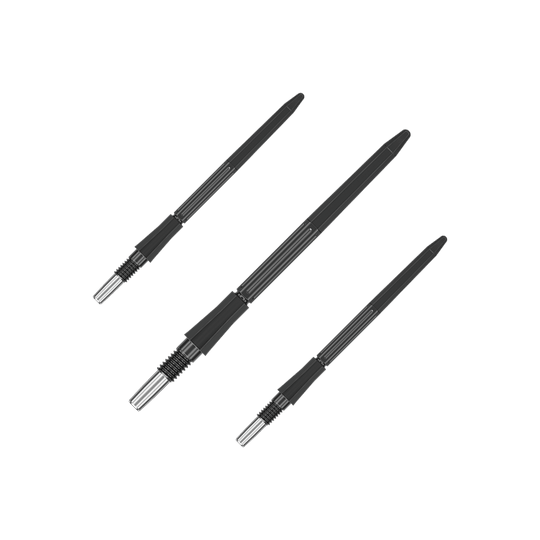 Das Bild zeigt ein Set schwarzer Dartspitzen. Die Dartspitzen sind jeweils 35 mm lang.