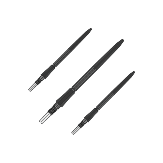 Špičky na šipky Target Elysian Archetype 43 Swiss Point ocelové - černé Das Bild zeigt ein Set schwarzer Dartspitzen. Die Dartspitzen sind jeweils 35 mm lang.