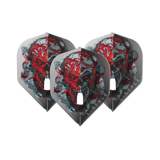 L-Style Ryan Searle Signature V4 Clear Black L1PRO Flights in einer Produktaufnahme. Die Flights eignen sich ideal für Dartspieler.