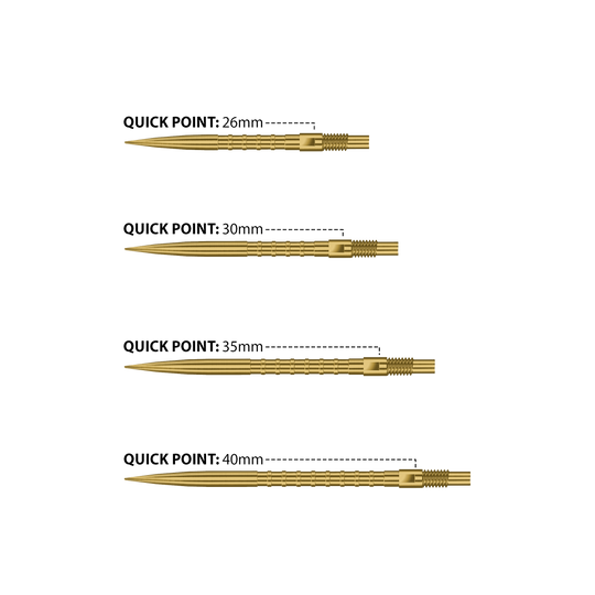 Špičky na šipky Harrows Quick Point Heavy Metal - zlaté Abgebildet sind Harrows Quick Point Heavy Metal Dartspitzen in Gold. Sie zeichnen sich durch ihre goldene Farbe und hohe Qualität aus.