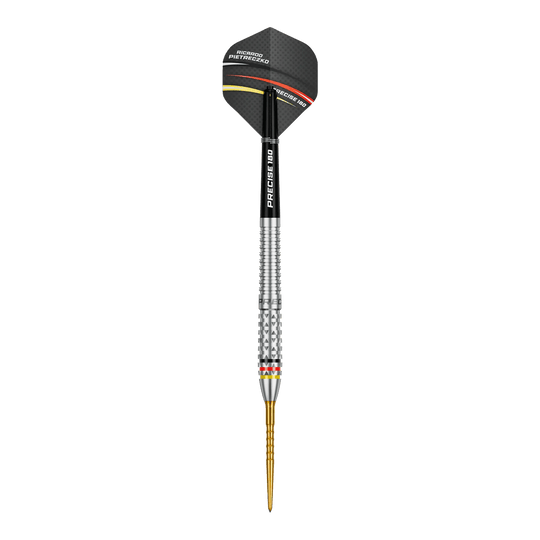 Přesné ocelové šipky Ricardo Pietreczko GEN1 180 Hier ist ein Precise 180 Ricardo Pietreczko GEN1 Steeldart abgebildet. Der Dartpfeil ist für das Steeldartspiel konzipiert.