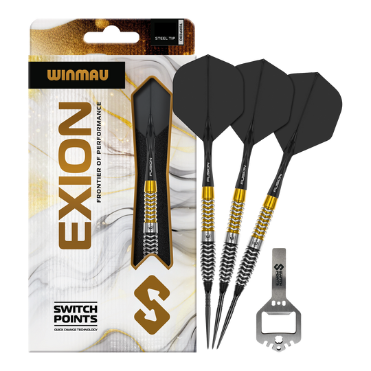 Stříkací body Winmau Exion Torpedo Steeldarts Das Bild zeigt vermutlich Winmau Exion Torpedo Switch Points Steeldarts in voller Ansicht. Es handelt sich um ein Dartprodukt für Dartspieler.
