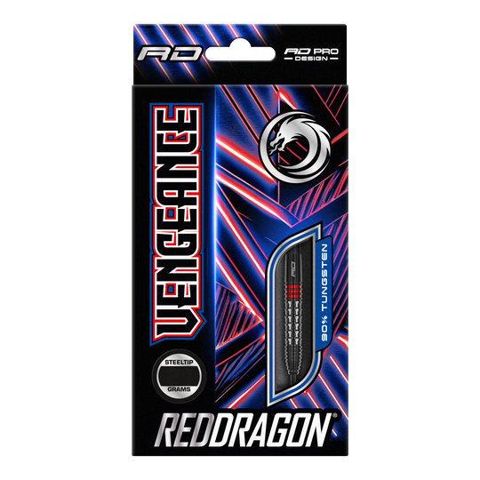 Red Dragon Vengeance Červené ocelové šipky