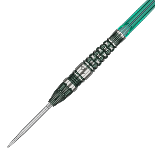 Auf dem Foto ist der Target Japan Prime Series PW GEN 3 Swiss Point Steeldart - 23g zu sehen. Dieser Dartpfeil bietet hohe Qualität für das Spiel.