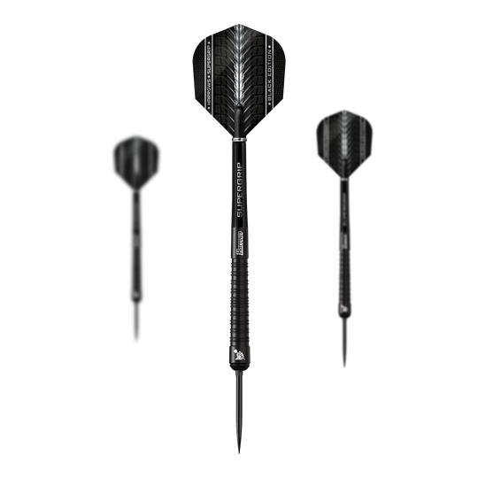 Šipky Harrows Supergrip 90 Black Edition s rychlopohyblivou ocelí