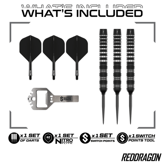 Ocelové šipky Red Dragon Sable Parallel Switch Point Hier ist der Red Dragon Sable Parallel Switch Point Steeldarts zu sehen. Diese Steeldarts stehen für Qualität und Langlebigkeit.