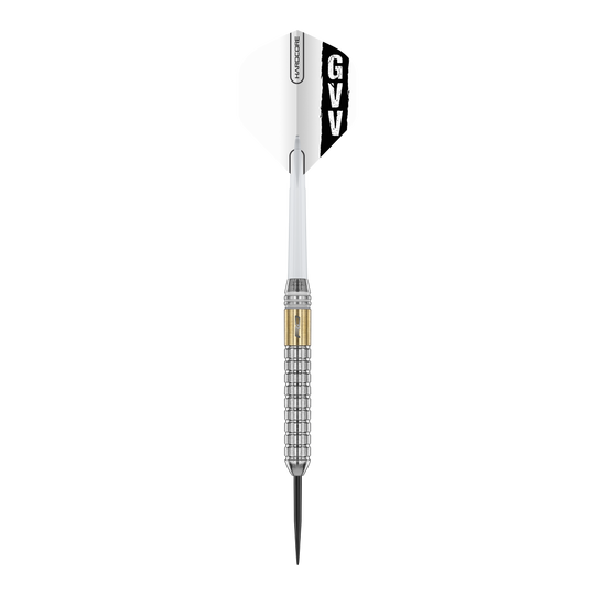 Brass Steeldarts Red Dragon Gian Van Veen - 21 g Die Abbildung zeigt die Red Dragon Gian Van Veen Brass Steeldarts mit 21 g Gewicht. Die Darts sind für präzises Steeldartspiel geeignet.