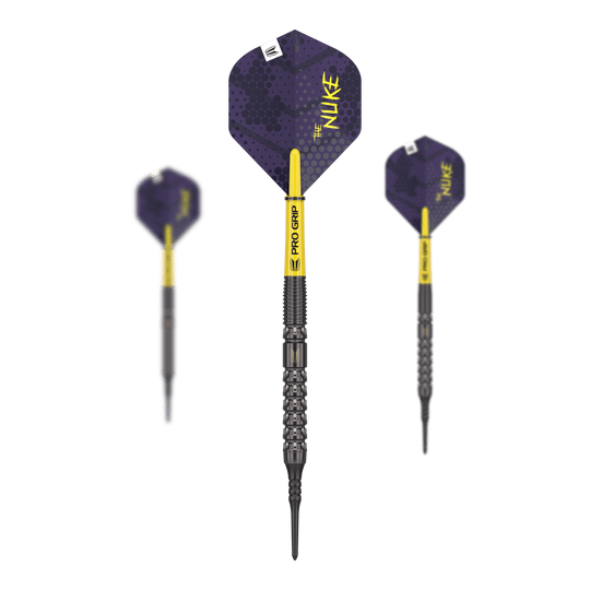 Měkké šipky Target Luke Littler GEN1 - 19g Das Bild zeigt ein Set von Softdarts. Der Dateiname ist '210324_Target_Luke_Littler_GEN1_Softdarts_1Set_(1)'.